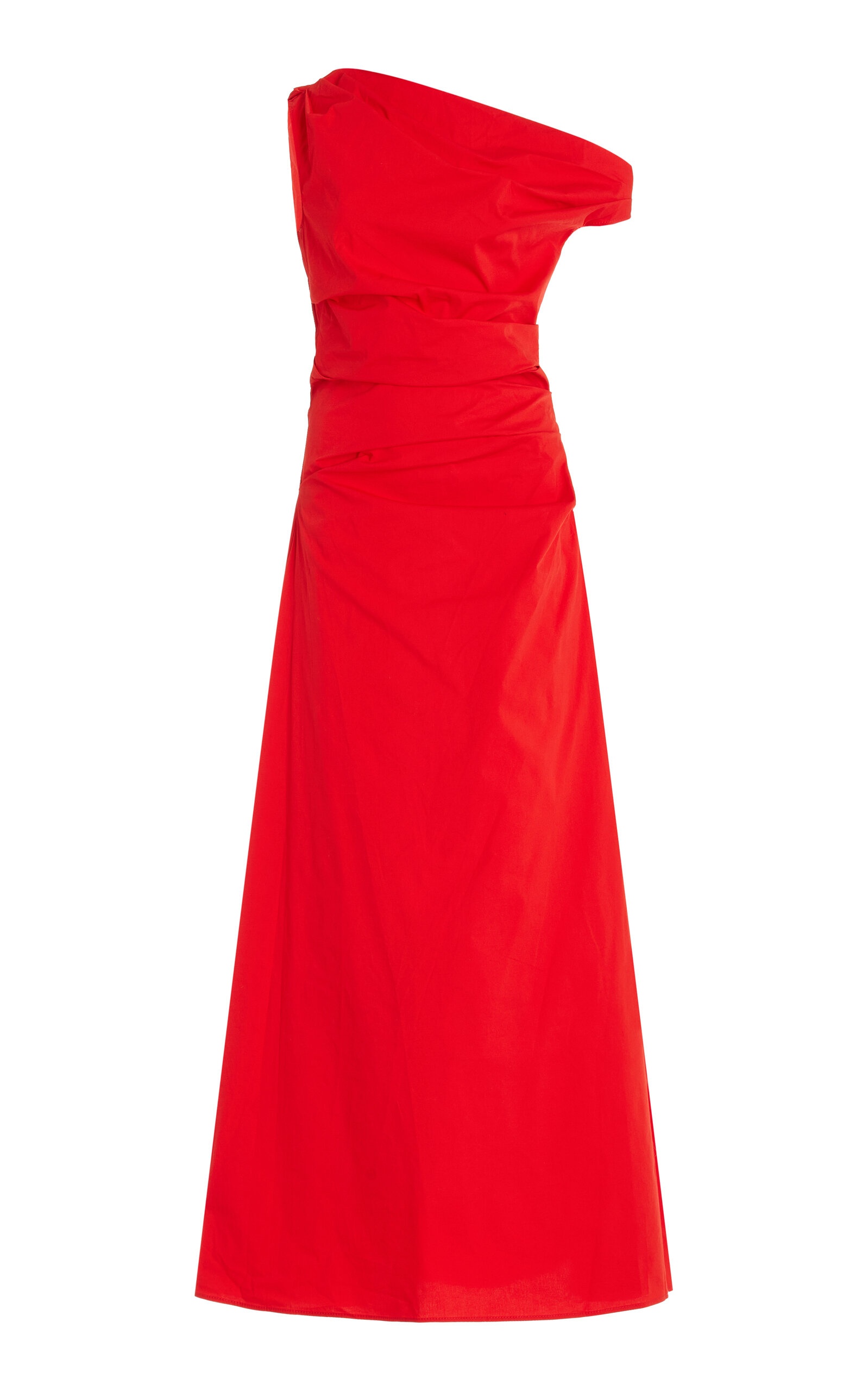 Exclusive Phare Draped Stretch-Cotton Maxi Dress red - 1