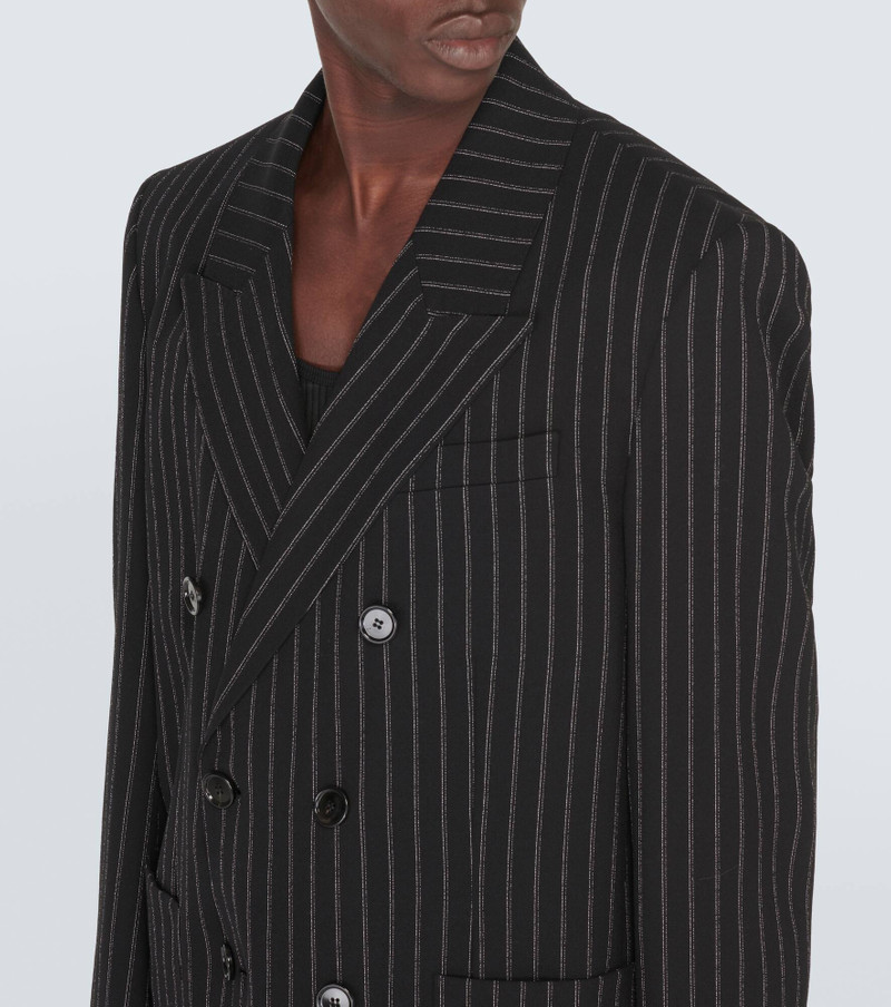 Pinstripe double-breasted wool blazer 6