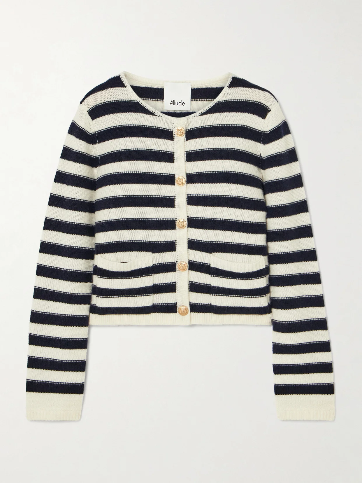 Striped Wool And Cashmere-blend Cardigan - 1