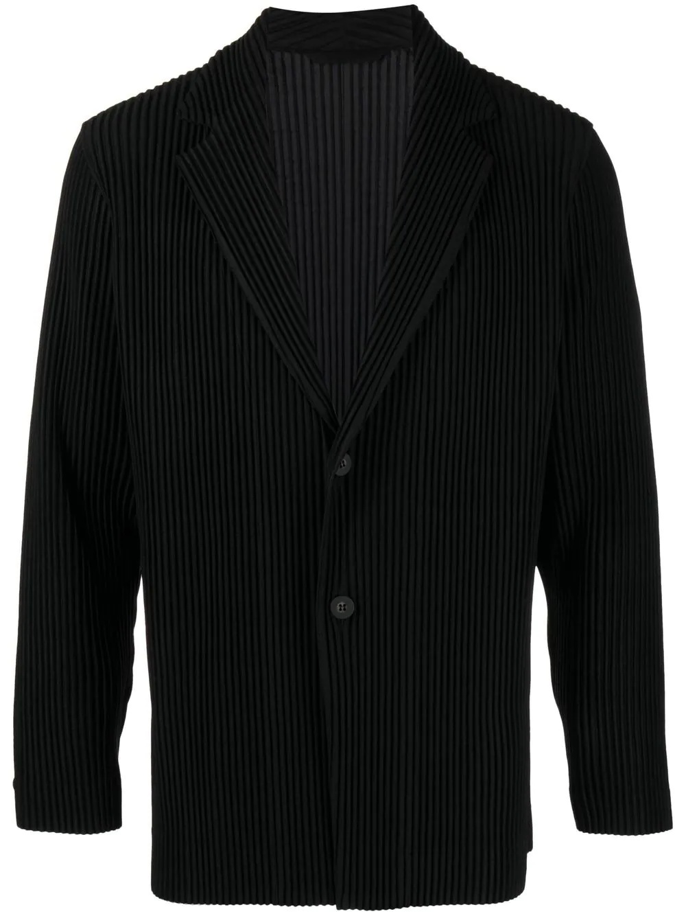 plissé single-breasted blazer - 1