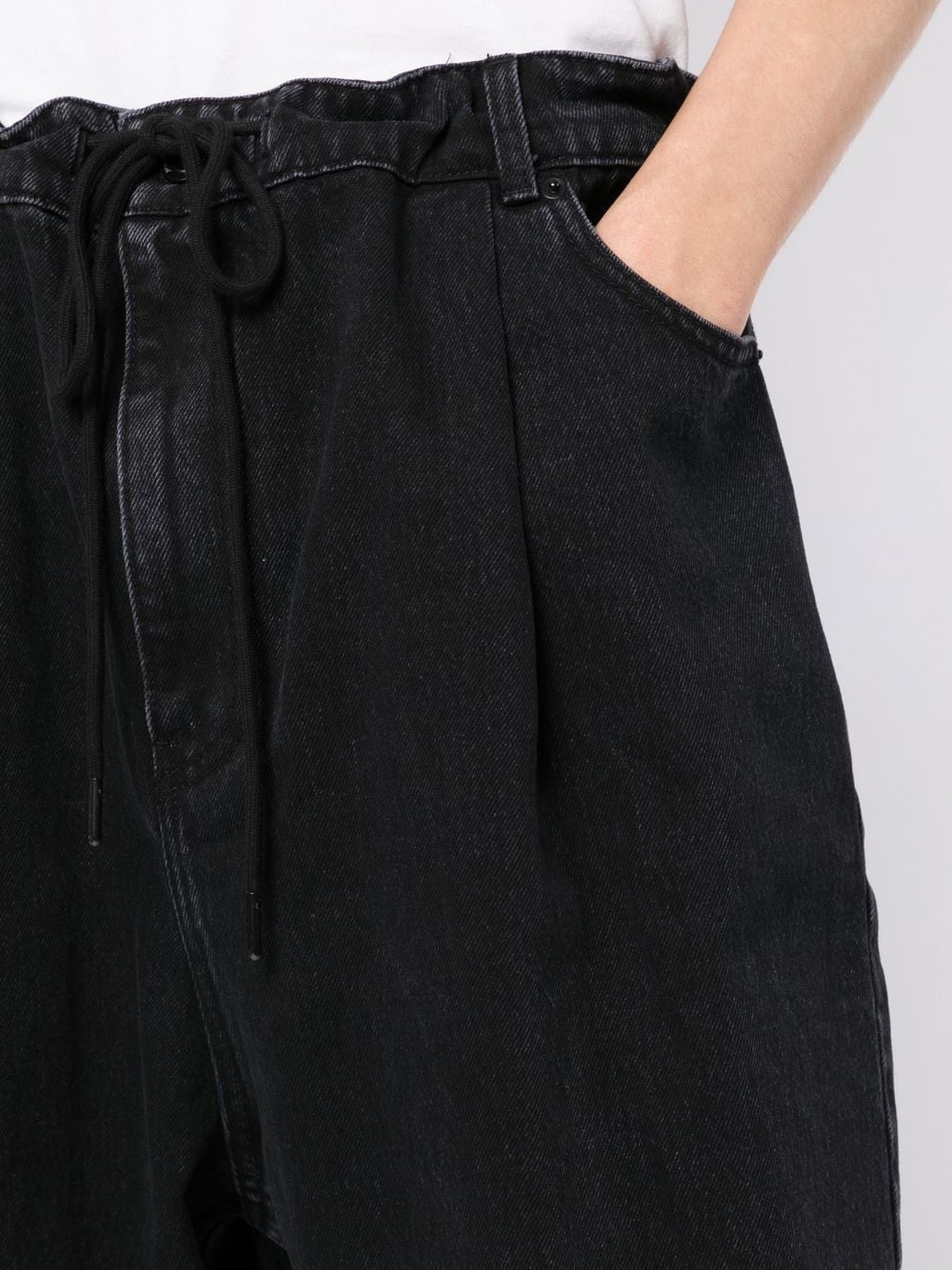 drawstring-waist drop-crotch jeans - 5