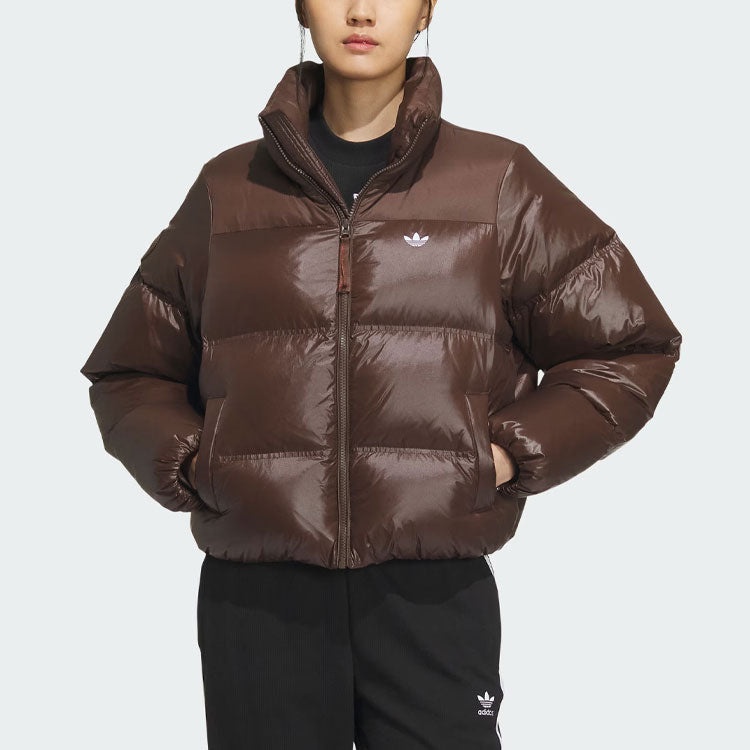 (WMNS) adidas originals Short Down Puffer Jacket 'Brown' IK2797 - 2