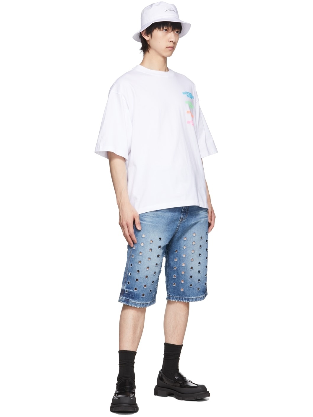 White Hotfix Star Bucket Hat - 4