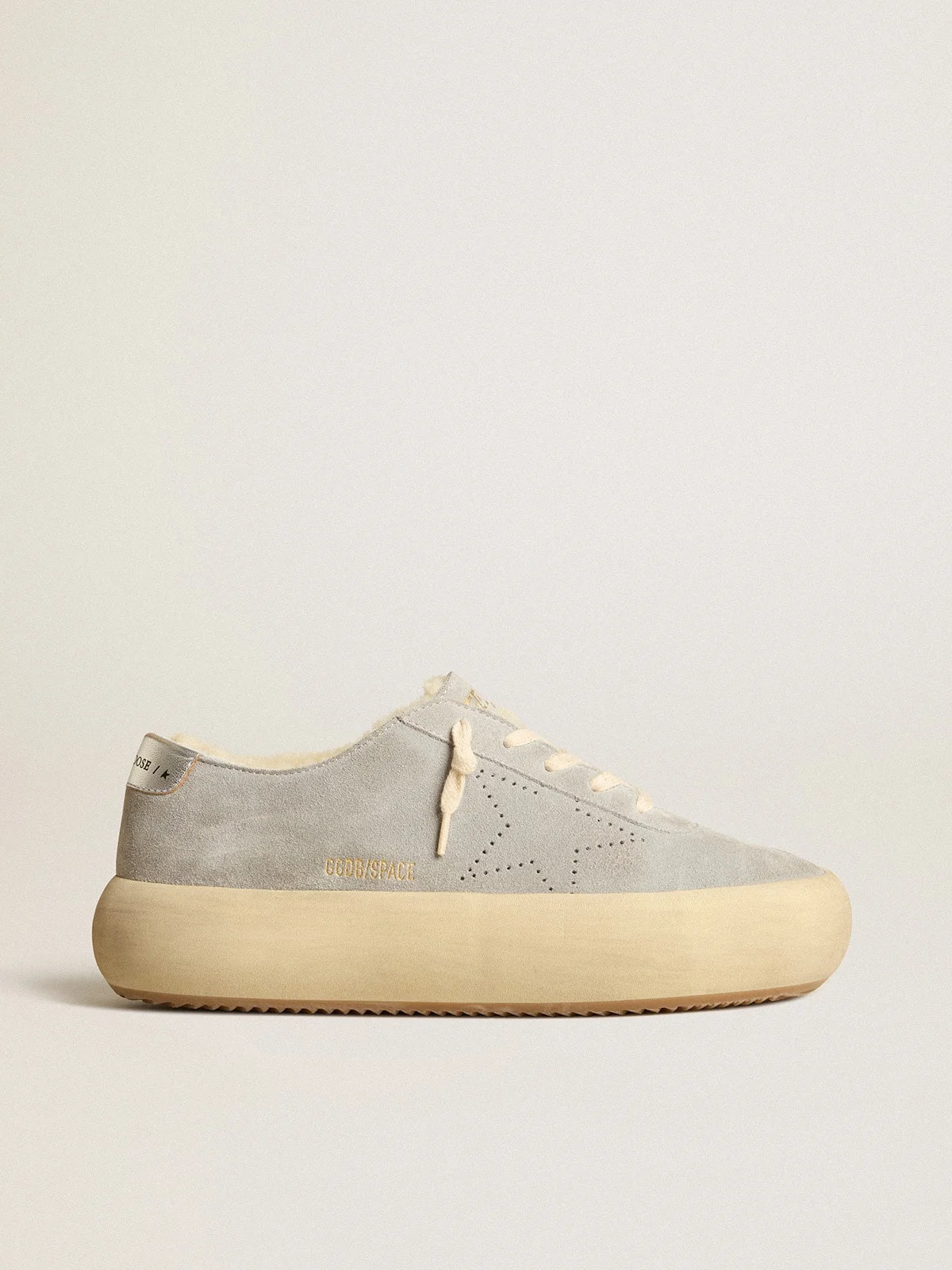 Women’s Space-Star shoes in ice-gray suede with shearling lining - 1