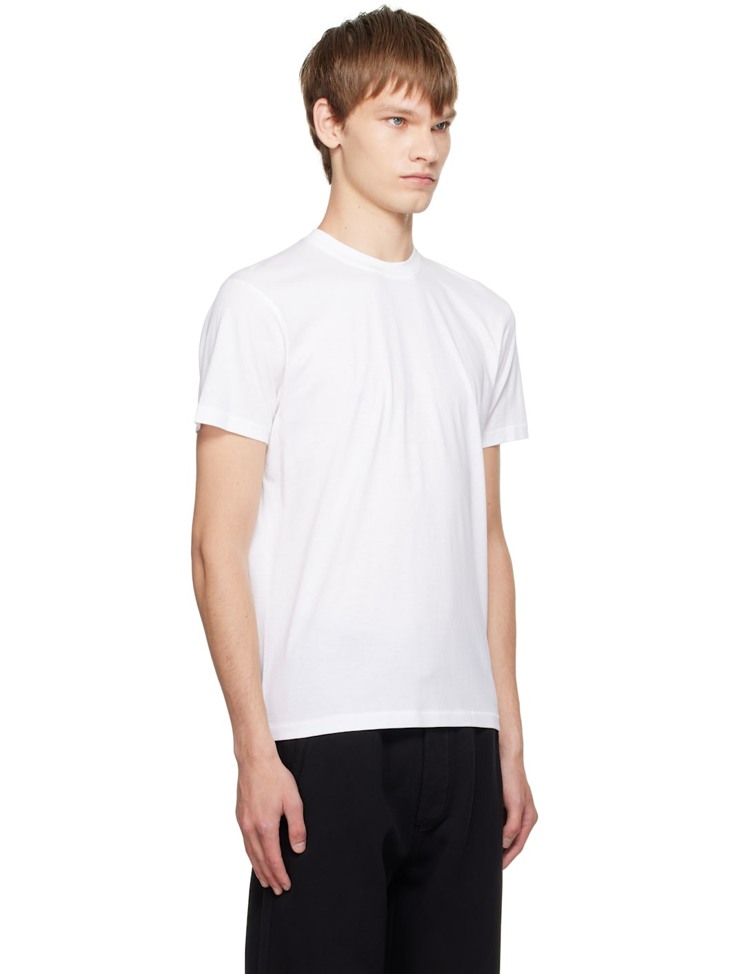 White Lyocell Cotton Crewneck T-shirt - 2