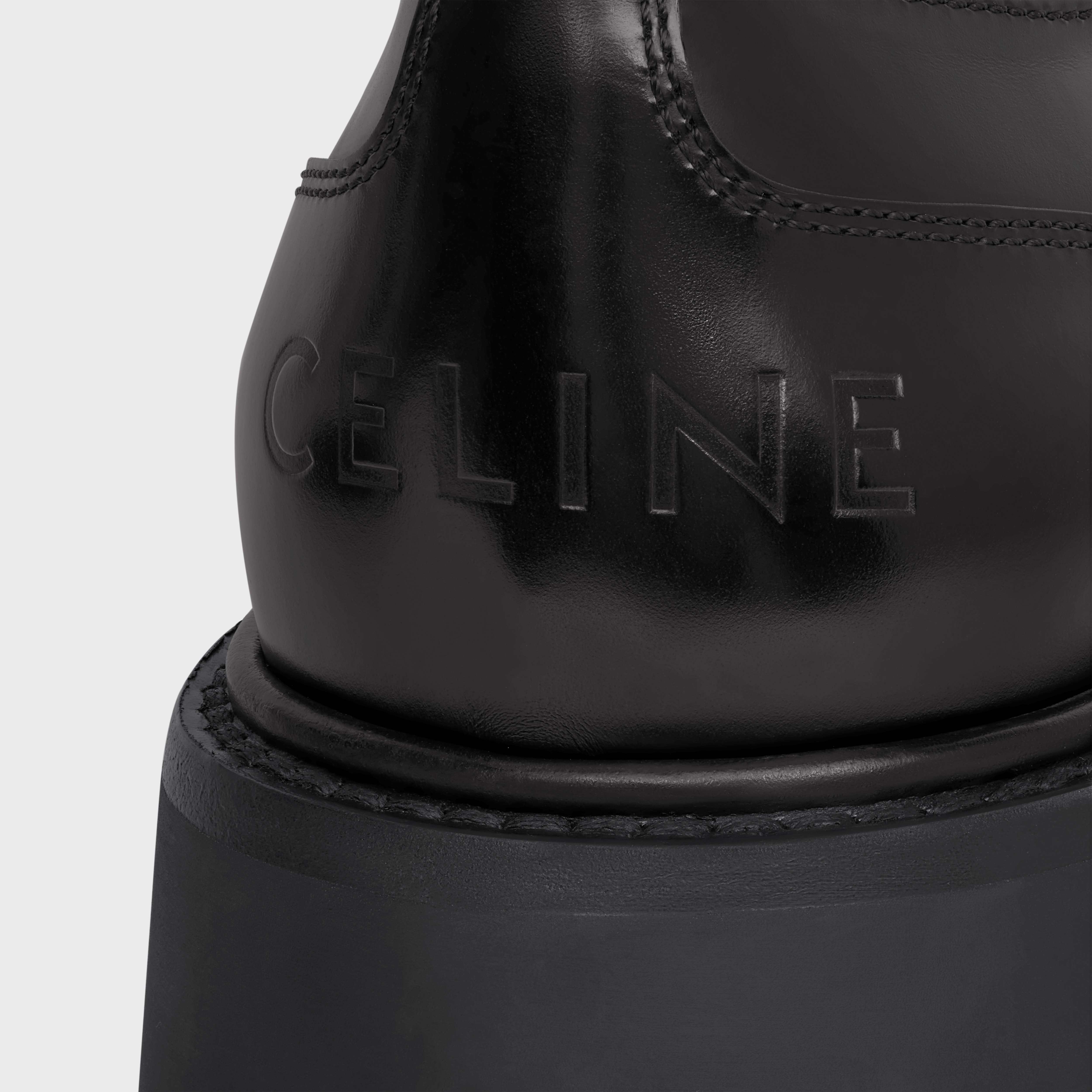 CELINE CELINE BULKY DERBY WITH STUDDED OUTSOLE in POLISHED BULL | REVERSIBLE