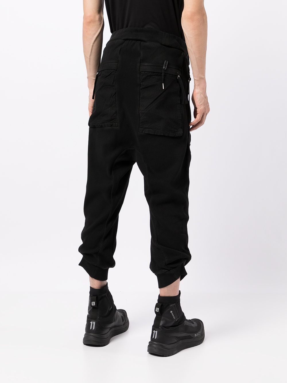 drawstring drop-crotch trousers - 4