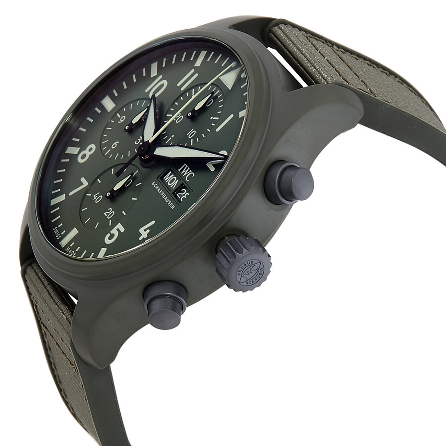 IWC Pilot Top Gun Woodland Chronograph Automatic Green Dial Men's Watch IW389106 - 2
