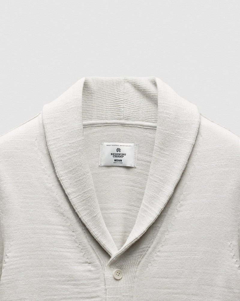 Reigning Champ Cotton Slub Laurel Shawl Cardigan Oyster outlook