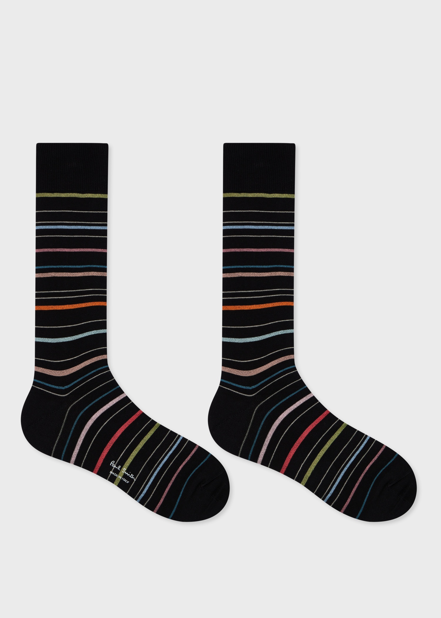 Black 'Pencil Stripe' Socks - 2