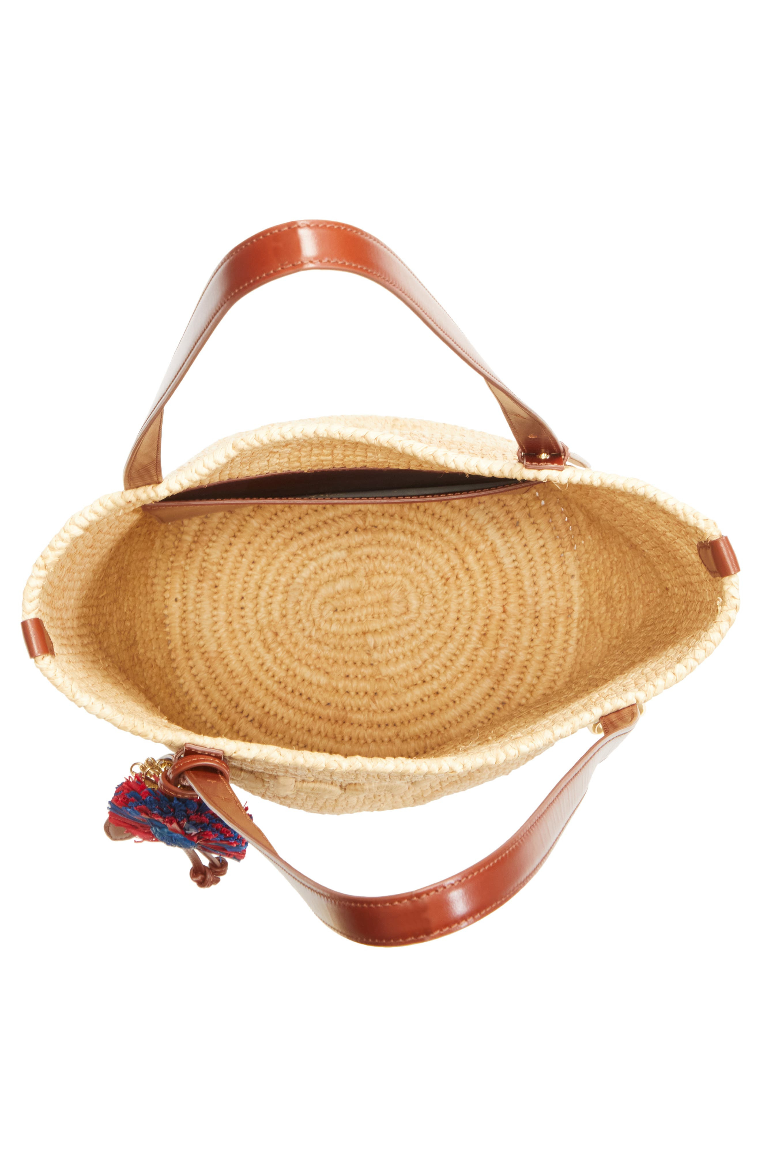 Rabanne Logo Raffia Tote in Natural /Light Gold at Nordstrom - 4
