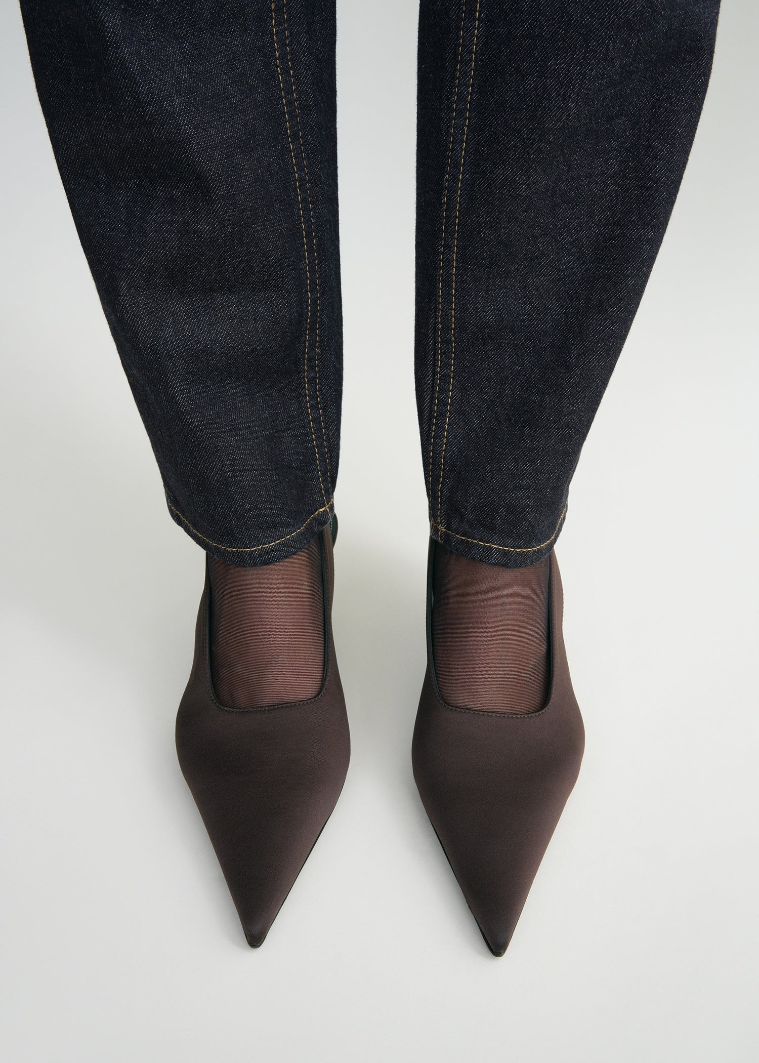 Classic satin slingbacks espresso - 2