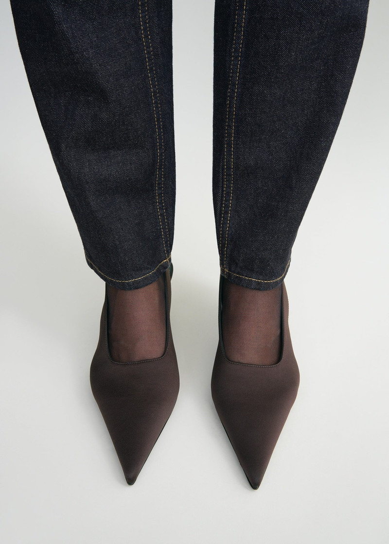 Totême Classic satin slingbacks espresso outlook