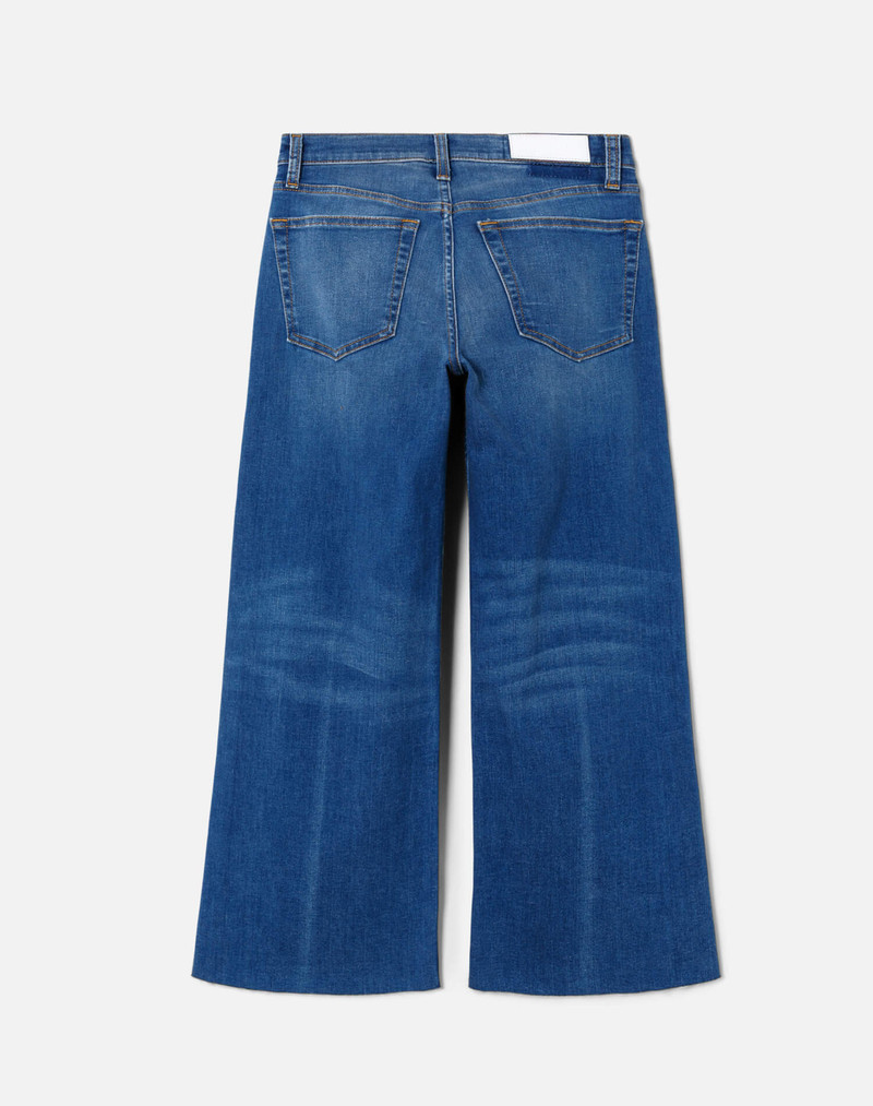 Comfort Stretch Mid Rise Wide Leg Crop - Viper Blue 2