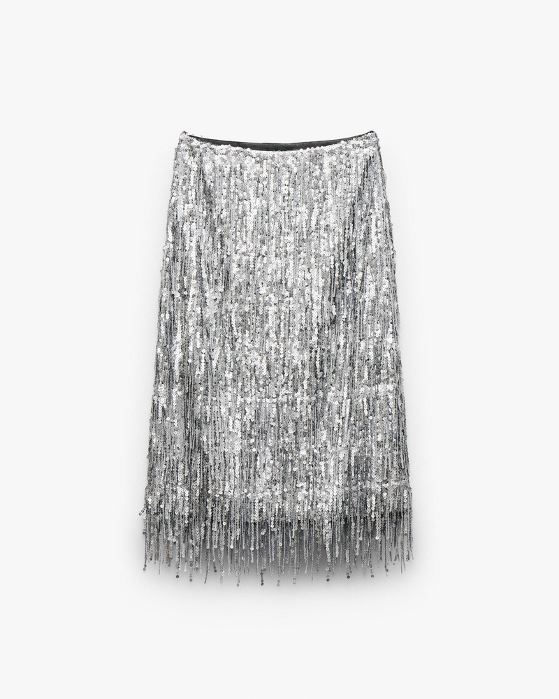 Billie Sequined Tassel Midi Skirt 1
