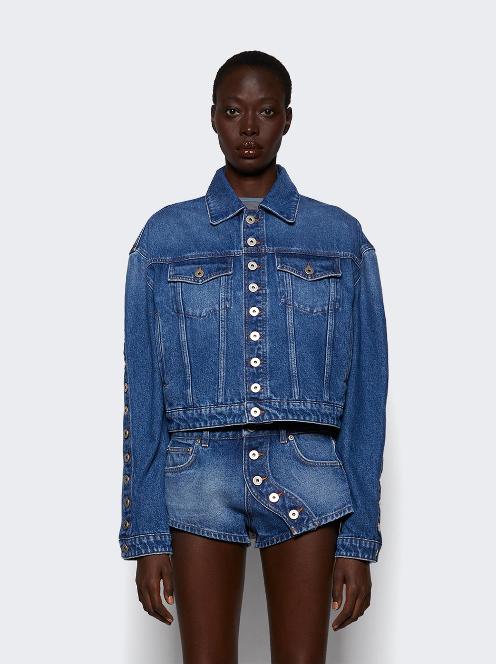 Buttoned Denim Jacket Vintage Blue - 2