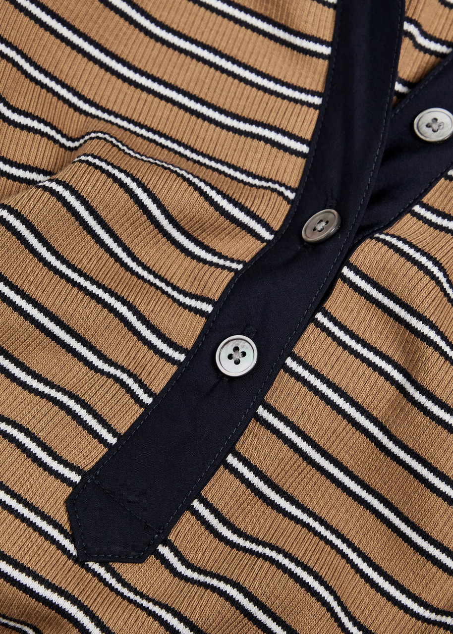 Veronica Beard Kearney Striped Stretch-cotton top - 5