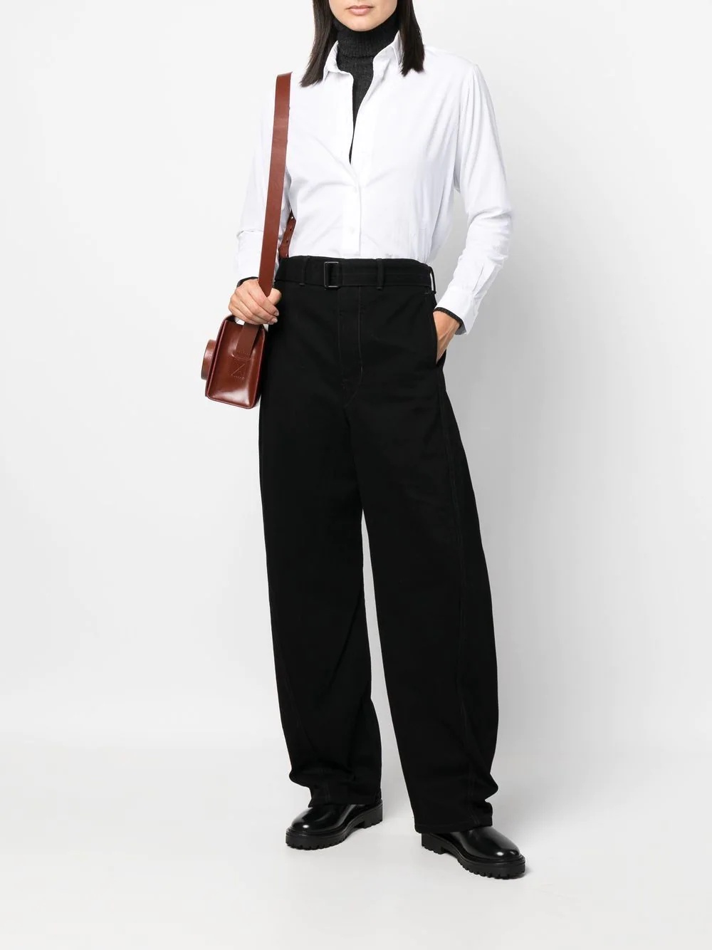 belted wide-leg trousers - 3