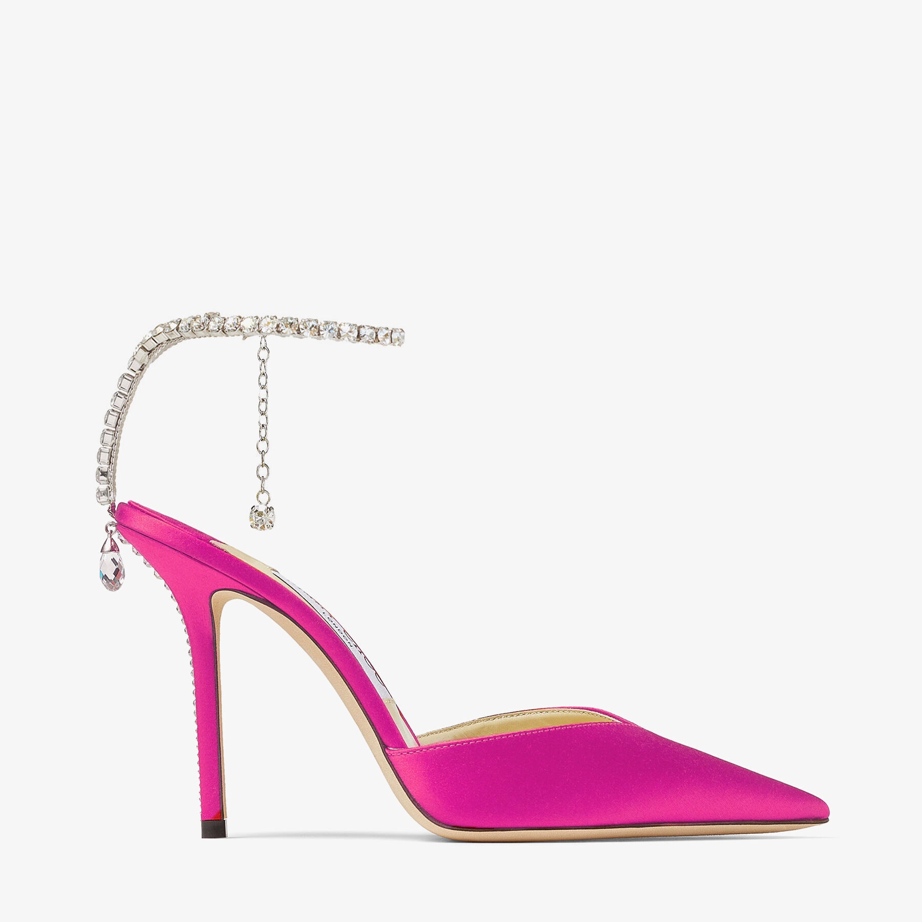 Saeda 100
Fuchsia Satin Pumps with Crystal Embellishment - 1