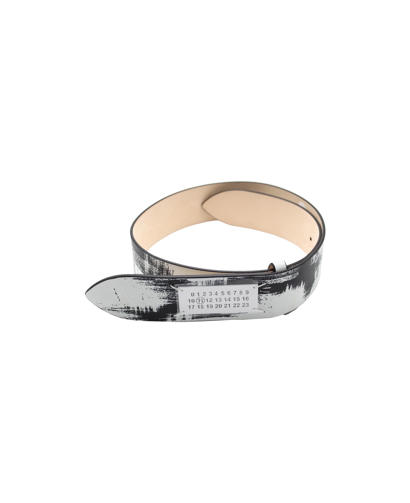 Signature Tag Belt In Painted Leather - 2