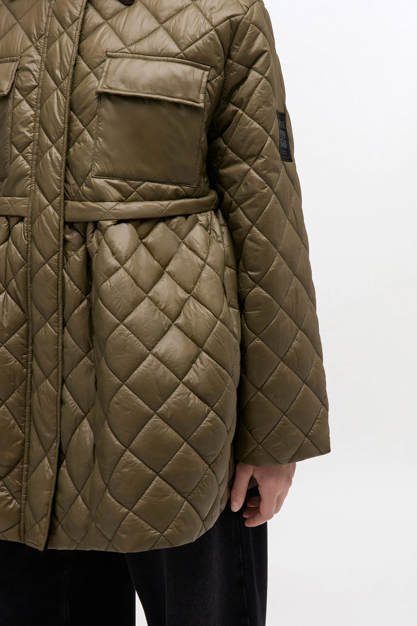 GREEN QUILT MIDI JACKET - 4