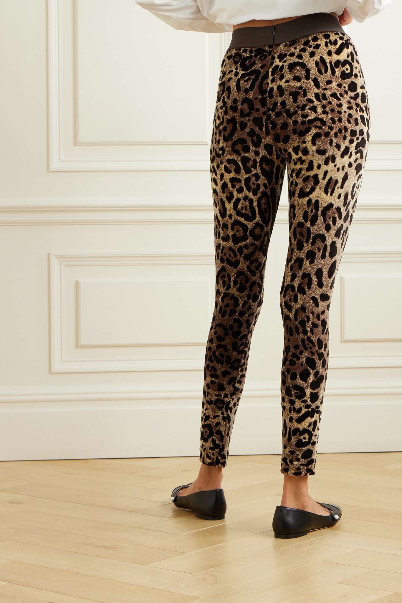 【送料&関税込】Dolce & Gabbana Chenille Leggings Dolce & Gabbana Leopard-jacquard cotton-chenille leggings