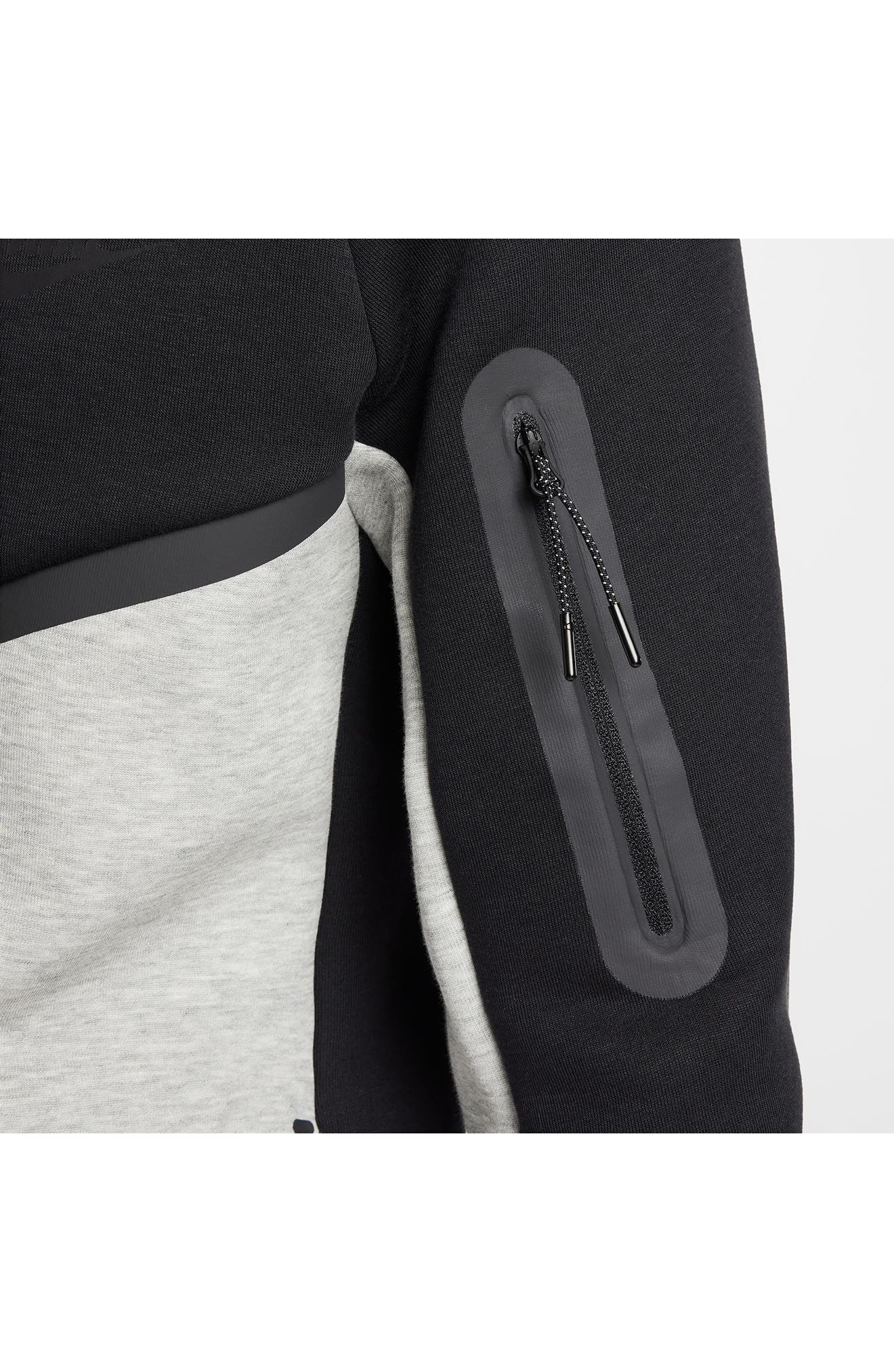 Nike Tech Windrunner Zip Hoodie in Black/Dk Grey Heather at Nordstrom - 7