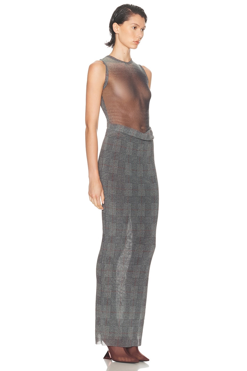 Body Shadow And Prince Of Wales Long Dress - 2