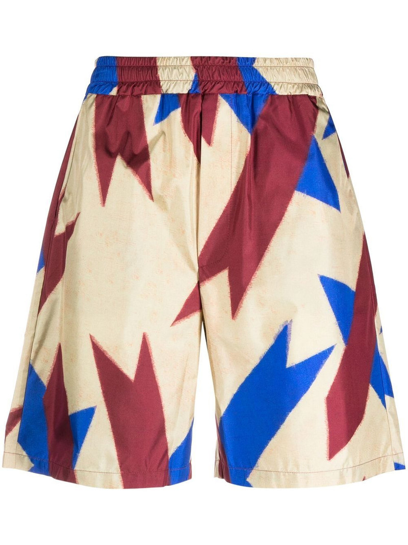 abstract-print silk shorts 1