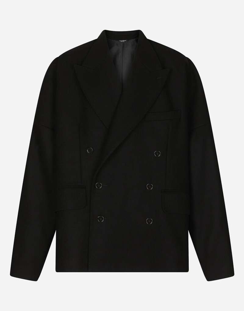 Double-breasted technical wool pea coat 3