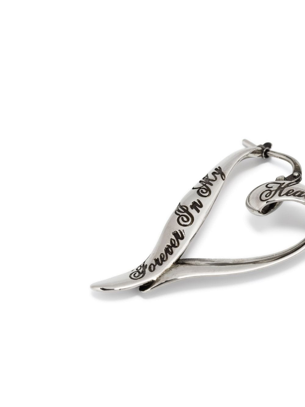 heart-shape brass earring - 2