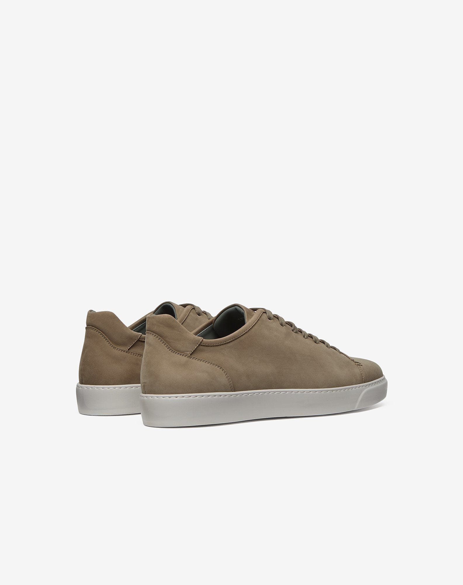 Taupe leather trainers - 3
