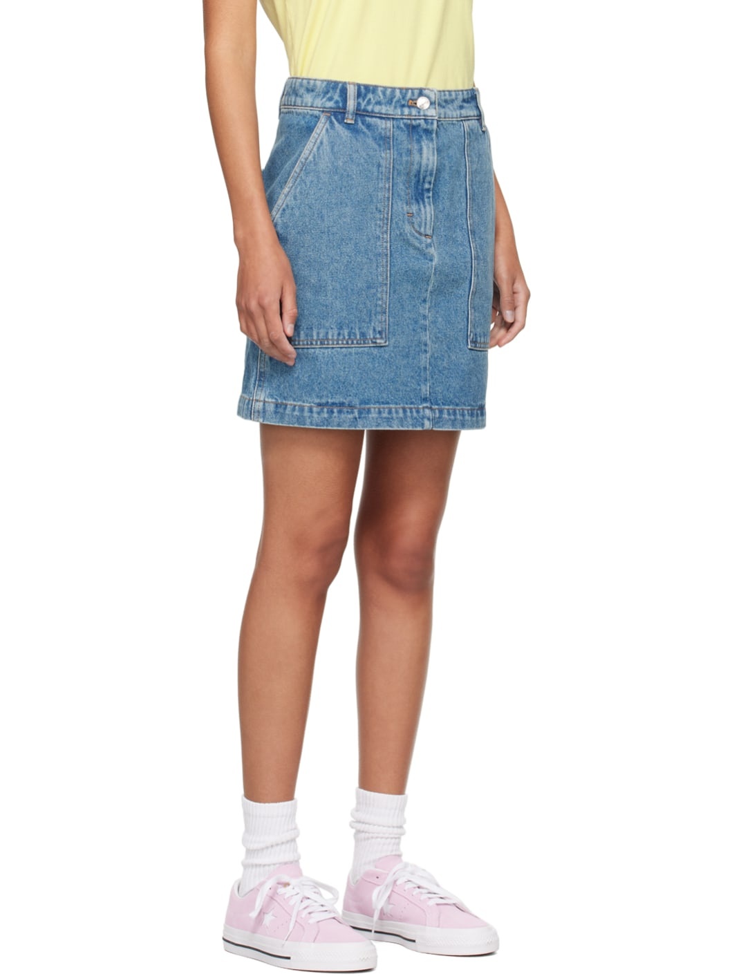 Indigo Washed Denim Miniskirt - 2