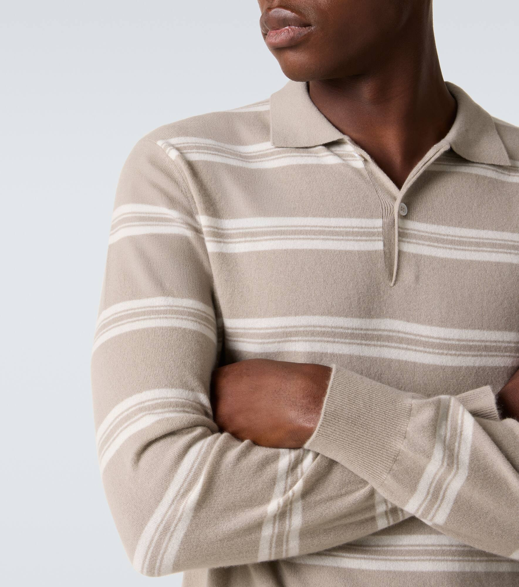 Mr Swansea striped cashmere polo sweater - 6