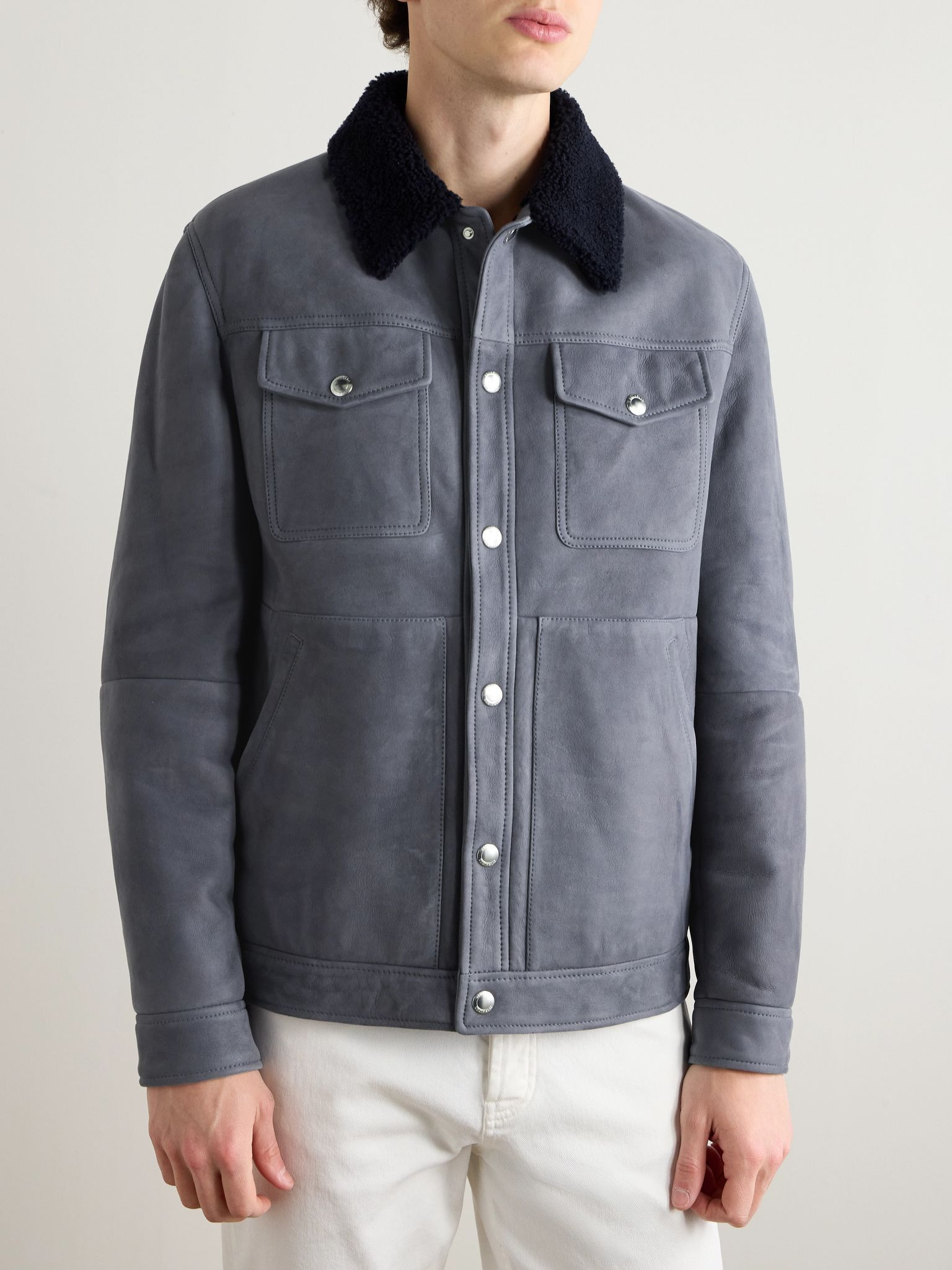 Shearling Jacket Blue - 3