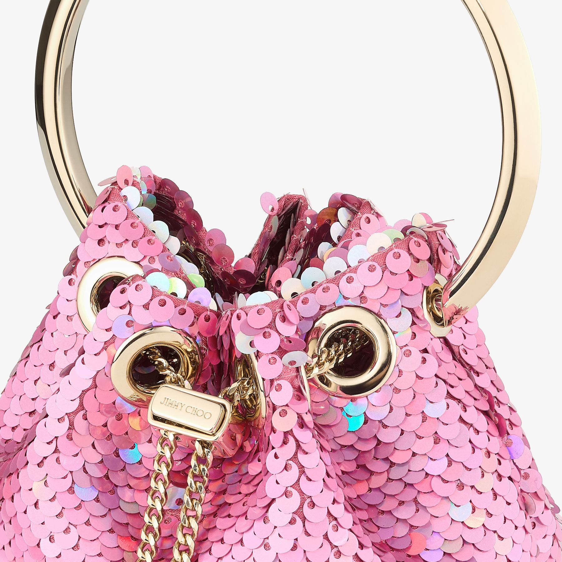 Micro Bon Bon
Pink Sequin Fabric Mini Bag - 3