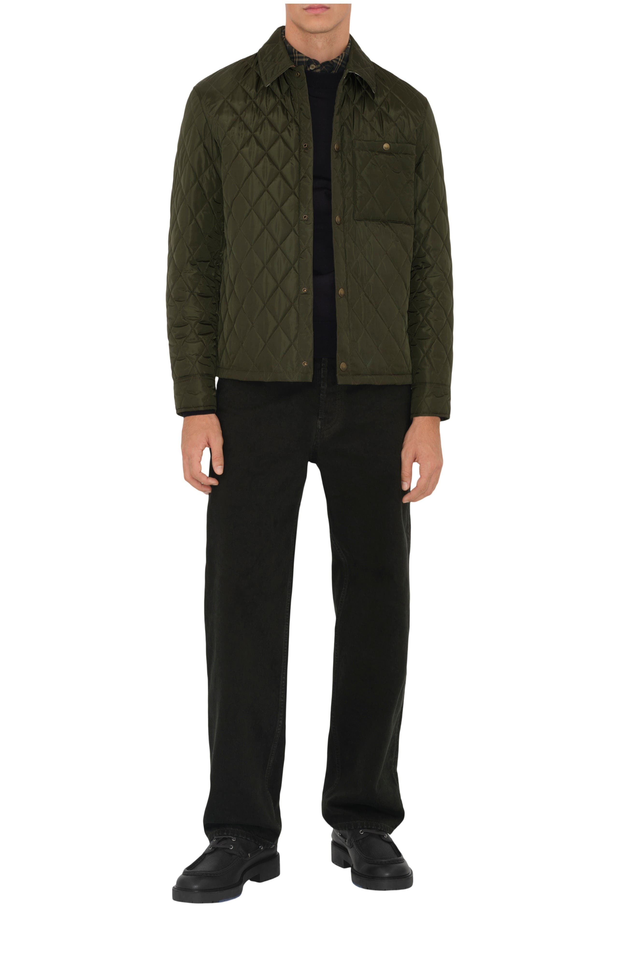 burberry Quilted Nylon Overshirt in Shale at Nordstrom - 1