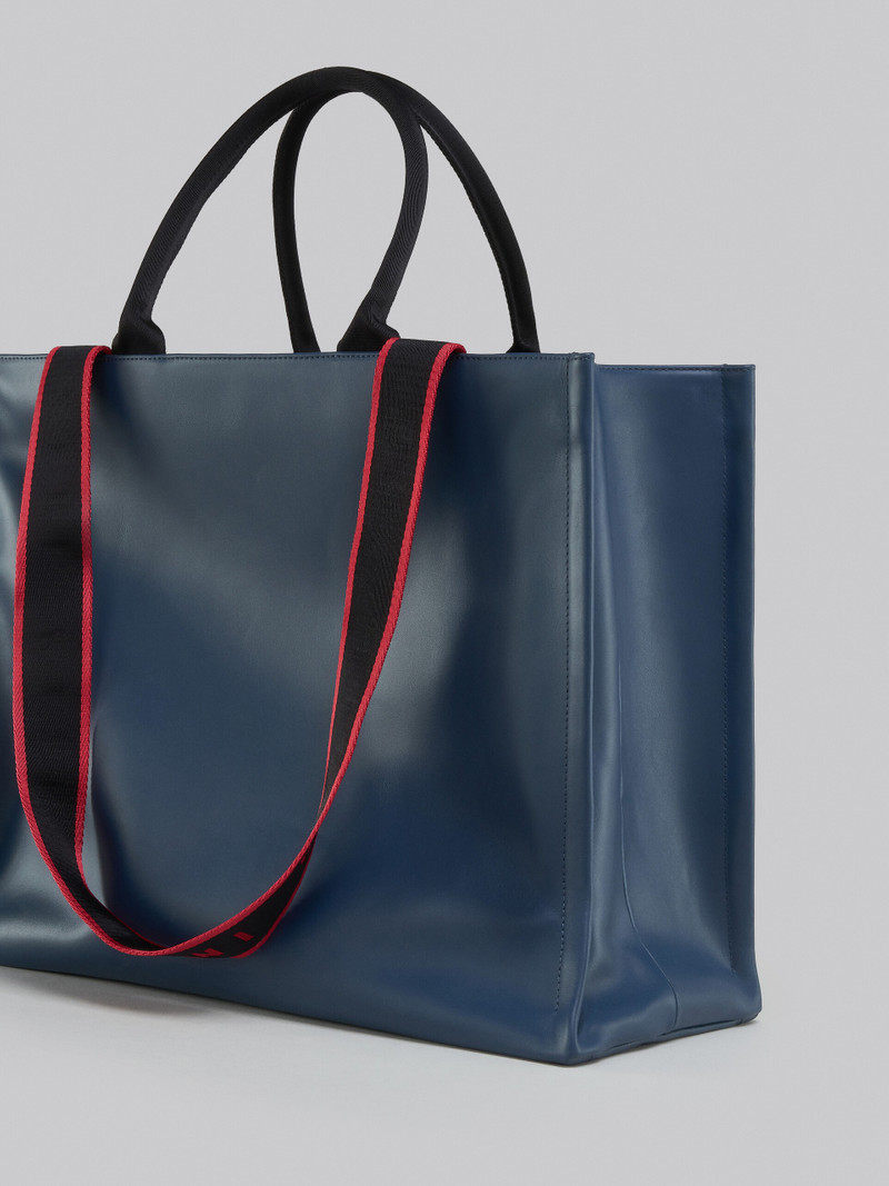 BEY TOTE BAG IN BLUE LEATHER 5