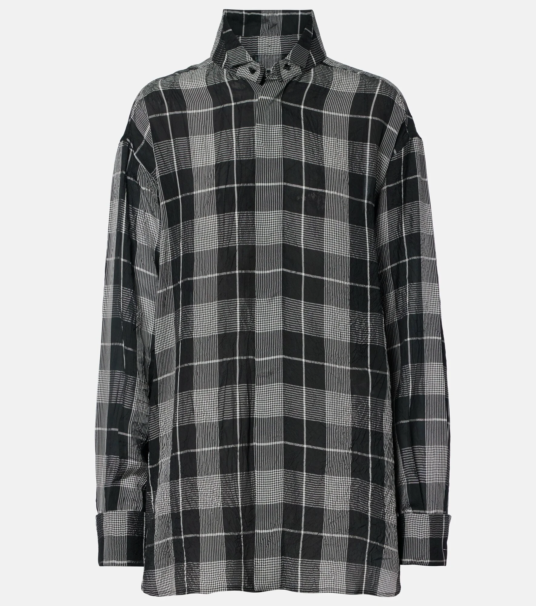 Checked twill shirt - 1