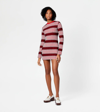 Tod's JACQUARD DRESS - RED, WHITE outlook