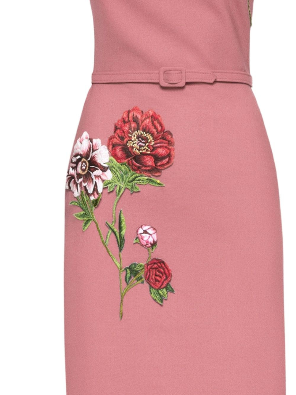 embroidered belted midi dress - 2