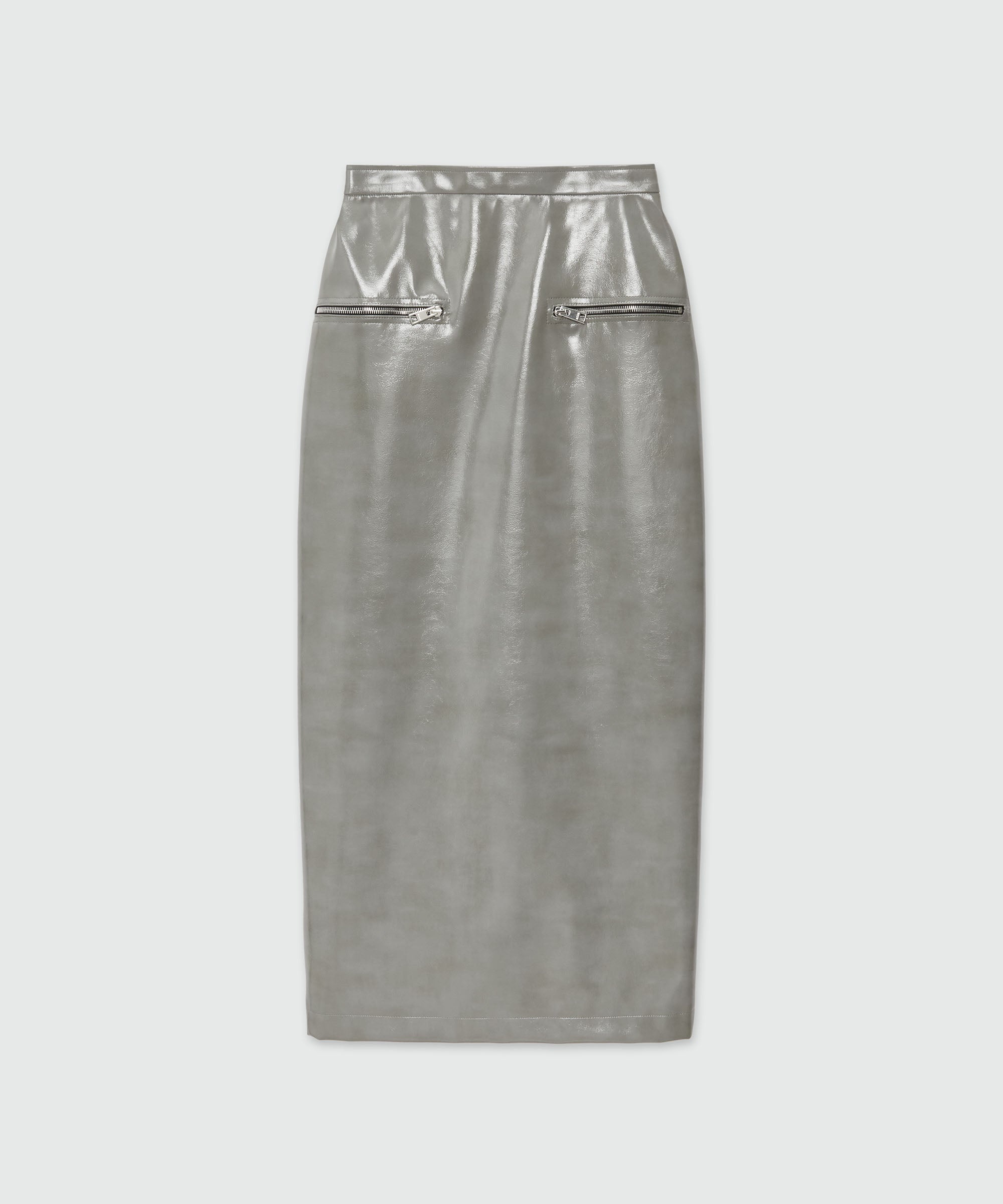 White patent leather midi skirt - 1
