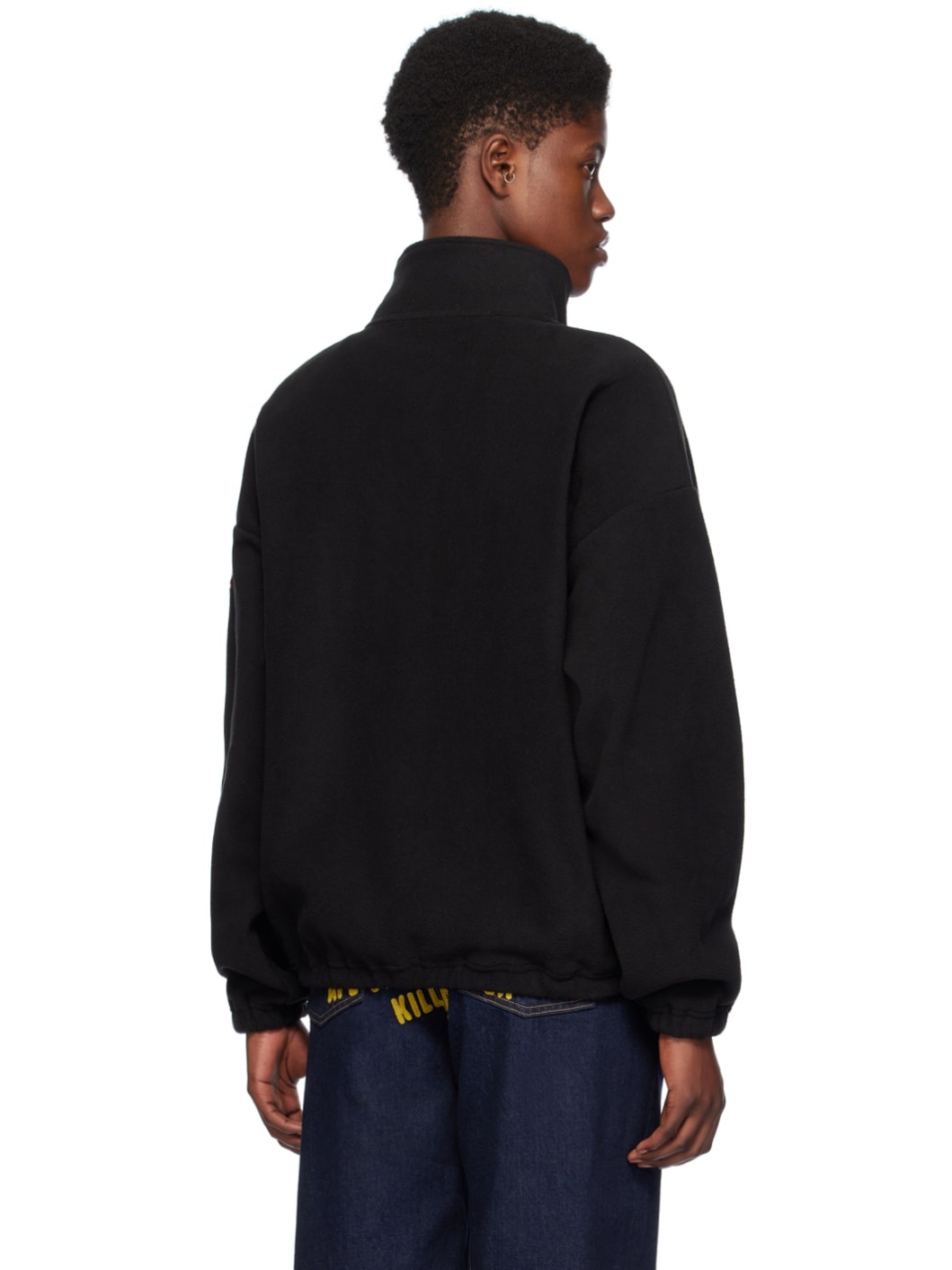 Black Zip-Up Sweatshirt - 3