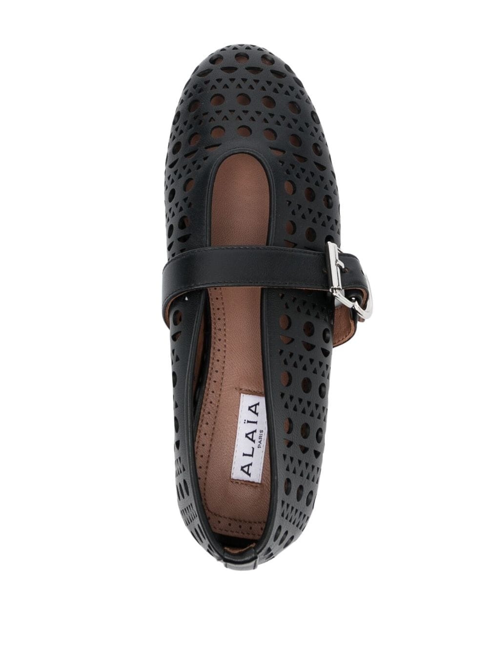 cut-out leather ballerinas - 4