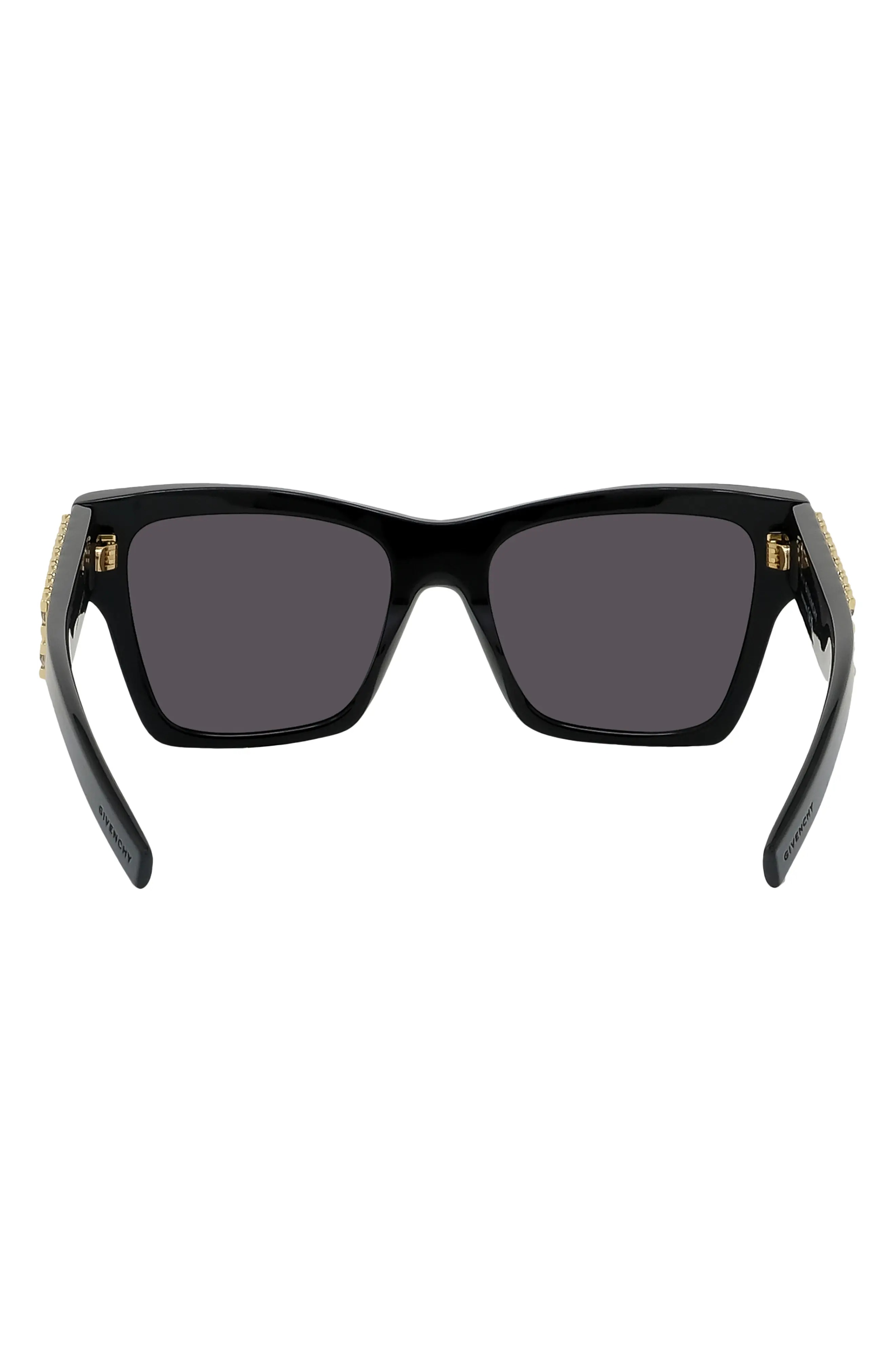 Plumeties 54mm Square Sunglasses in Shiny Black /Smoke - 7