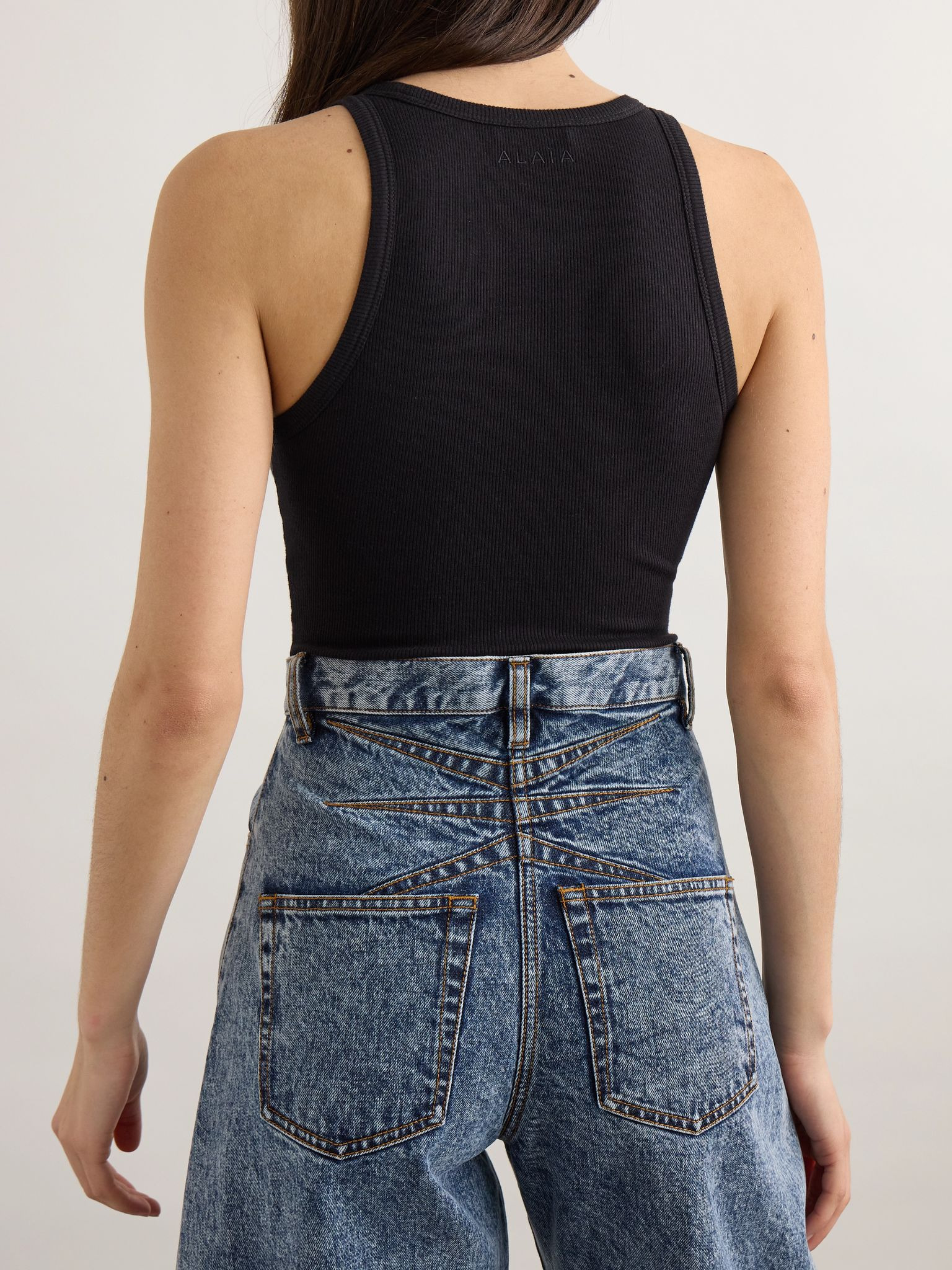 Ribbed-knit bodysuit Black - 3