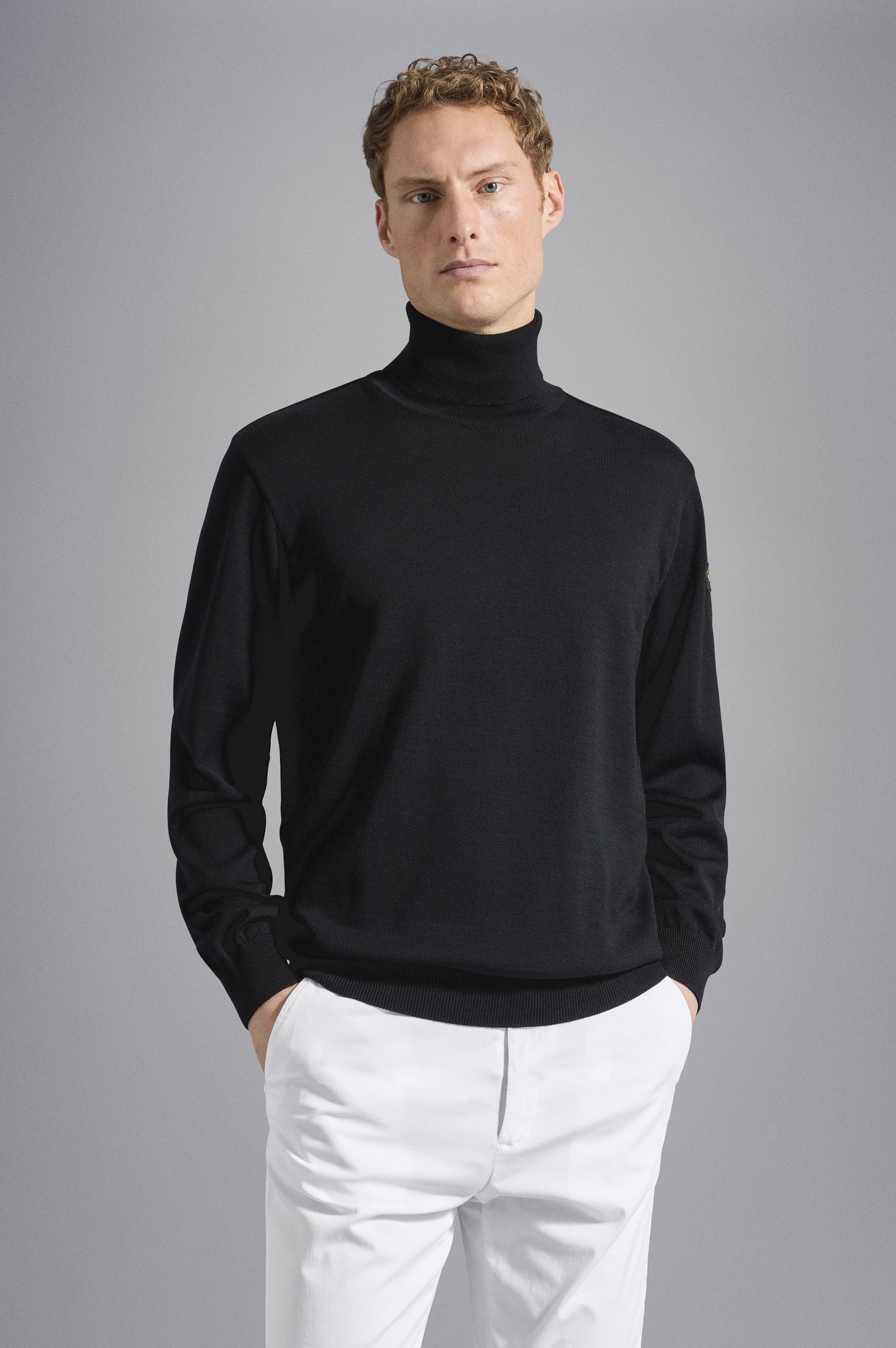 MERINO WOOL TURTLENECK WITH ICONIC BADGE - 6