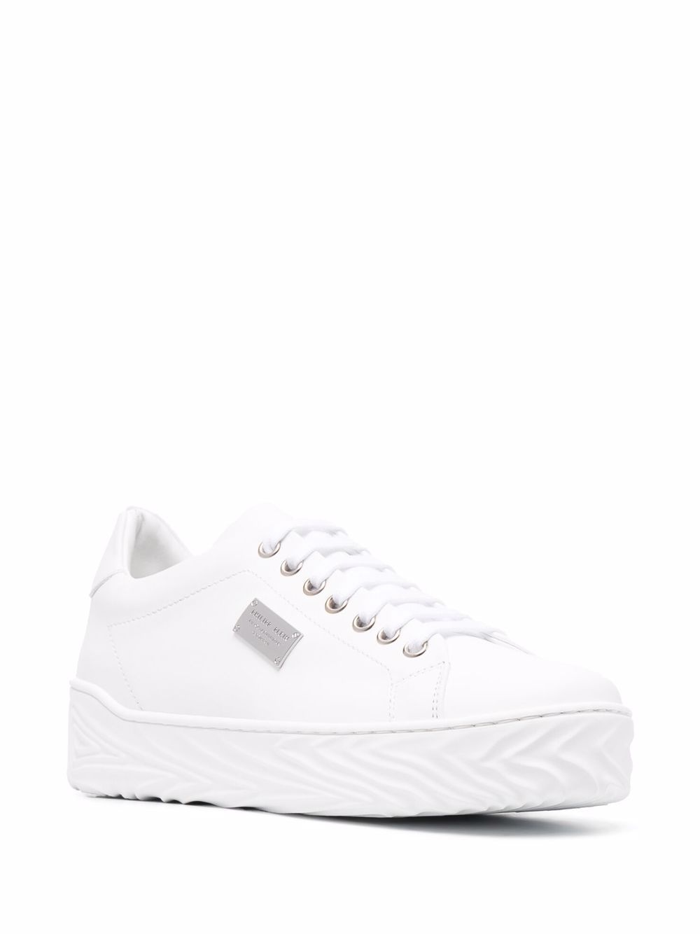 logo-plaque lace-up trainers - 2