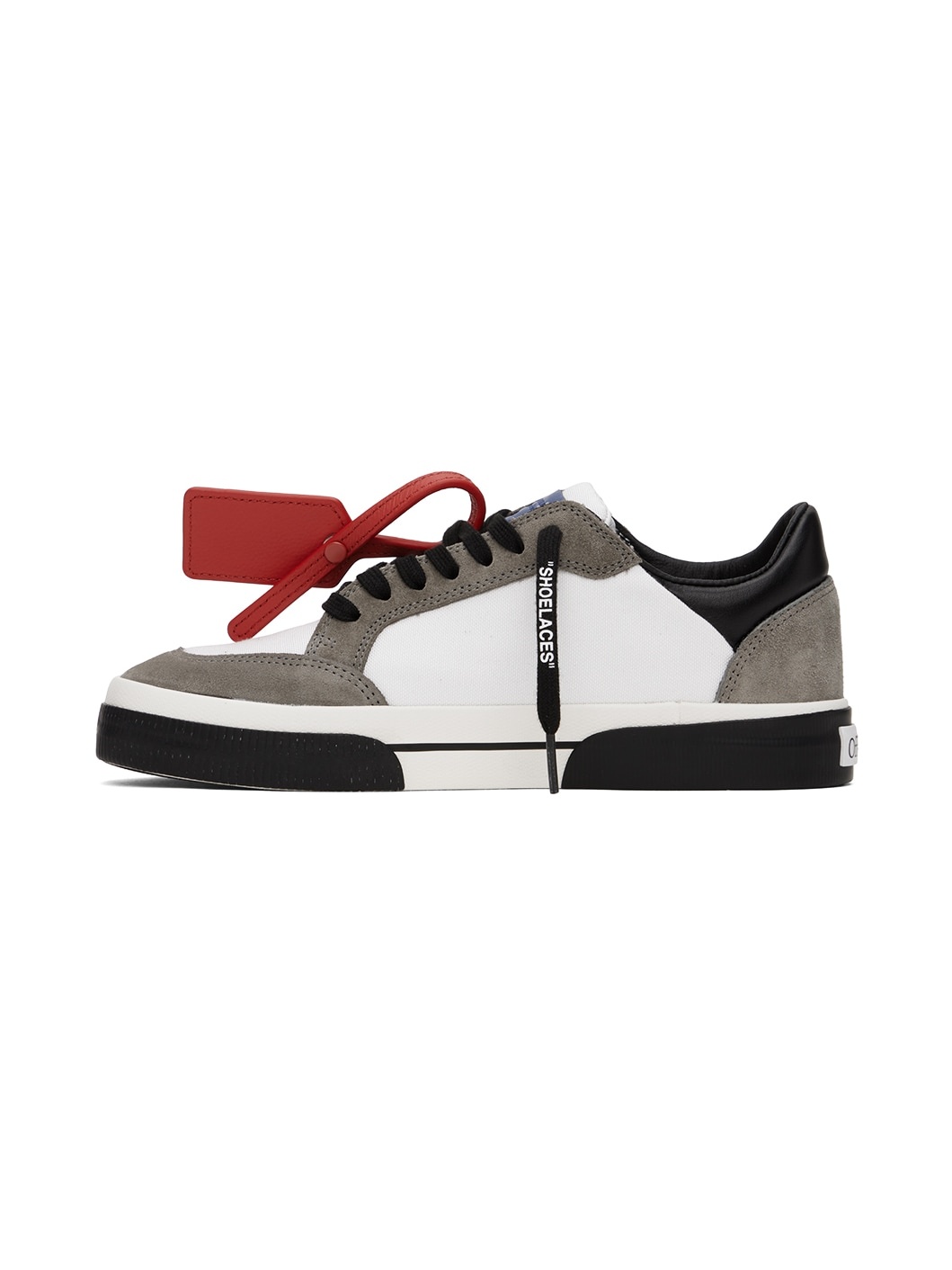 White & Gray New Low Vulcanized Sneakers - 3