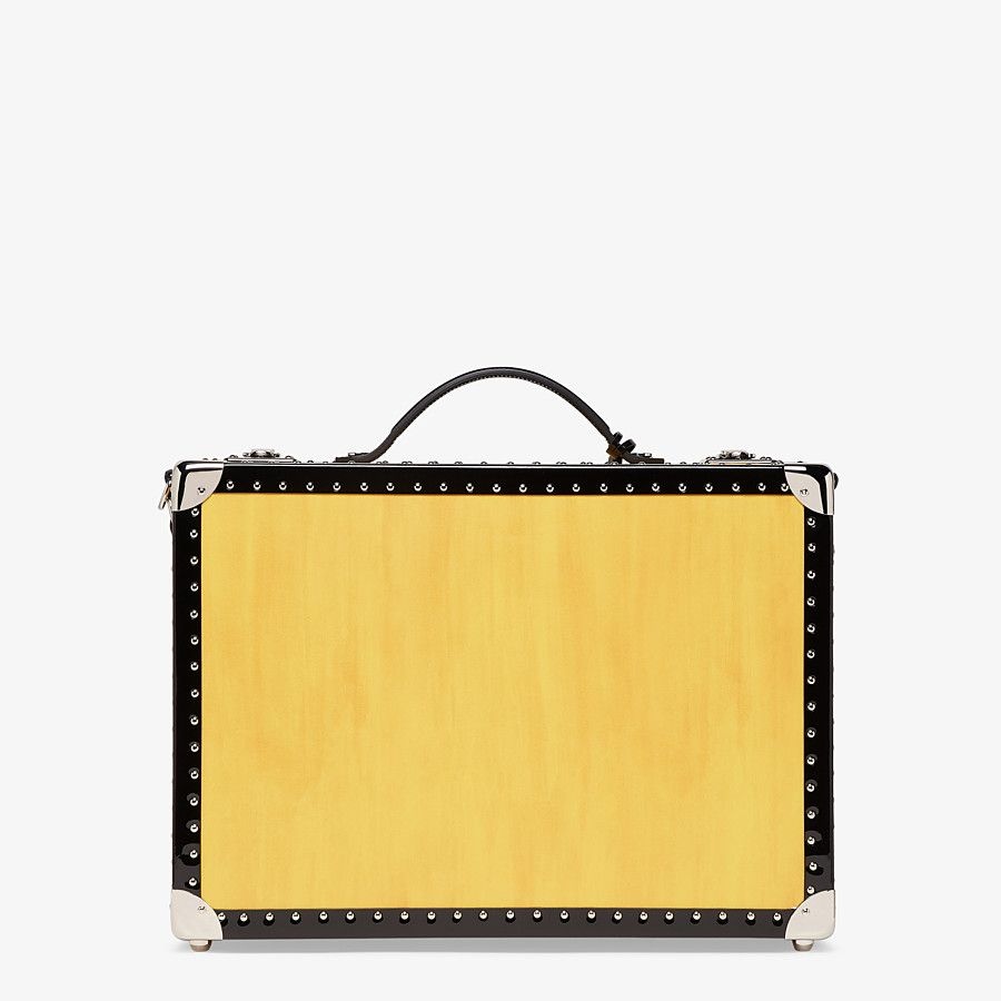 Yellow leather suitcase - 3